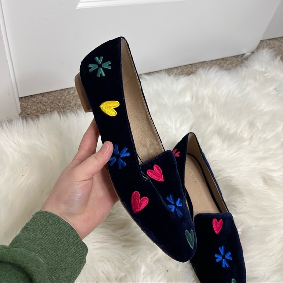 Jack Rogers Midnight Multicolor Embroidered Kennedy Velvet Loafers Size 11 - Picture 3 of 8